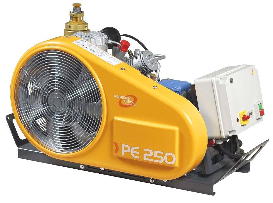 Mobile High Pressure Compressor Unit for Compressing Air and Breathing Air Types: PE 200-TE PE 250-TE PE 300-TE Production status: F02 PE 250-TE with compressor control (optional equipment) General