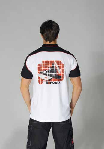 581445 white Polo hirt with black contrast colours and red pipings, RC logo print on front, graphic art design