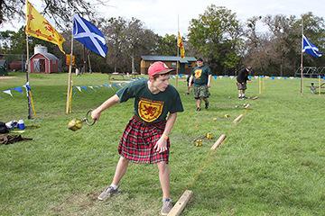The object is to balance the Caber (pole) vertically over your head, run forward