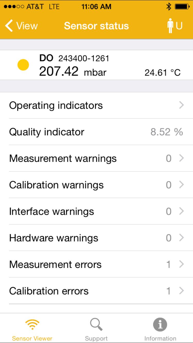 Easy Sensor Troubleshooting Quick status indicator
