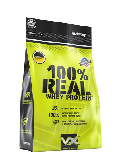 WHY CHOOSE VITAXTRONG 100% REAL WHEY PROTEIN? Protein 26 g/scoop - TRUE Protein, No Amino Spiking!
