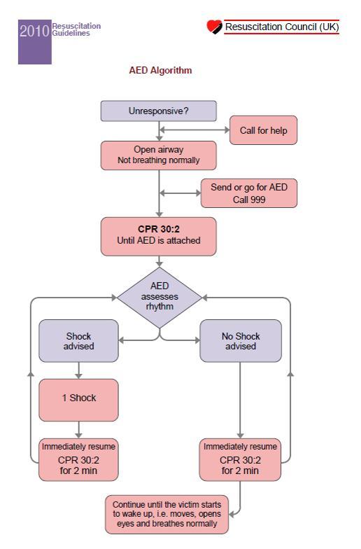 Appendix 3 RCUK 2010 Algorithm References i Caffrey S. Feasibility of public access to defibrillation. Curr Opin Crit Care 2002;8:195 _/8. ii White RD, Hankins DG, Atkinson EJ.