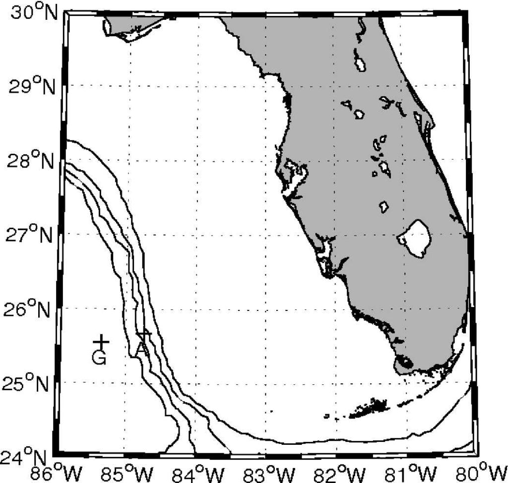 OCTOBER 2005 D E H A A N A N D S T U R G E S 1807 FIG. 10. The location of current-meter moorings A and G off the west Florida escarpment.