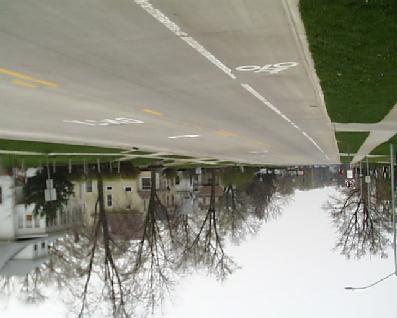 to better accommodate bicyclists. Figure 6 is a photo of a three-lane roadway with bike lanes in Ames, Iowa.