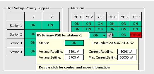 HV Primary - UF This panel shows the Primary HV setting This panel is used to