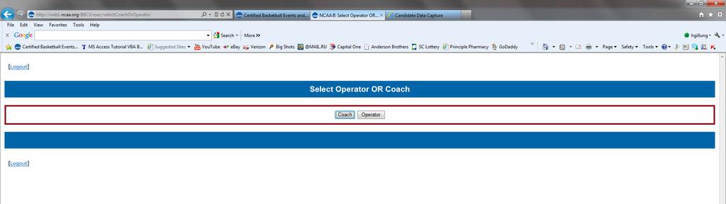3. Return to the Login Page and enter your user name and password. 4. Click on Login button 5. Click on Coach 3.