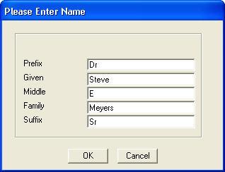 name     The screen above allows the user to enter physician names to be used for referring or interpreting physician on