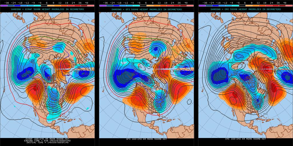 What can we expect towards the end of next week? ECMWF (left), GFS 