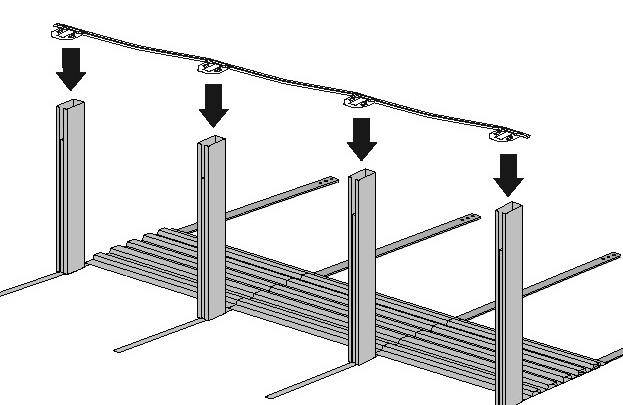 IMPORTANT: Insert a Junction rail into either side of the bottom rail in the straight