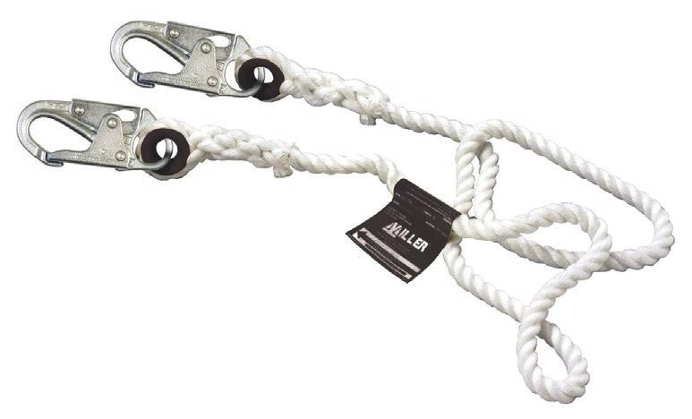 CONNECTING DEVICES 201RLS-2-Z7/6FTWH 213TWLS-Z7/6FTGN 207LS-Z7/6FTG Miller HP and Positioning and Restraint Lanyards Rope, Cable and Web Lanyards recommended for work positioning and restraint only
