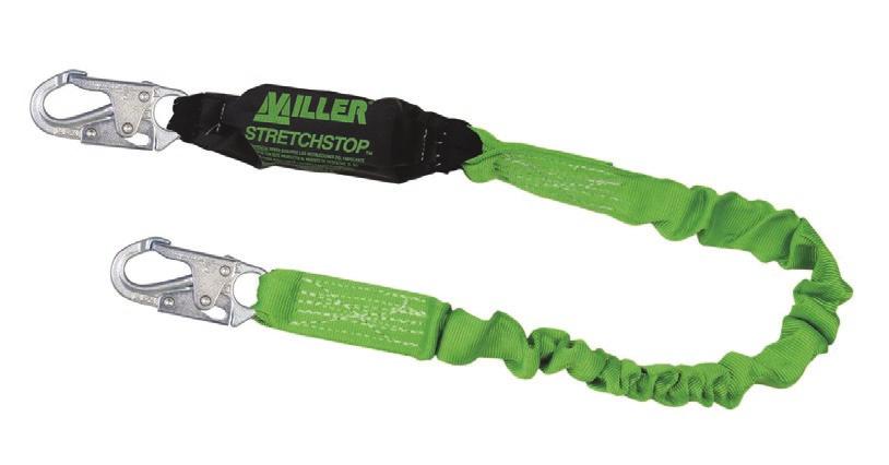 CONNECTING DEVICES Miller StretchStop Lanyard with SofStop Shock Absorber Contracts 6 ft. (1.