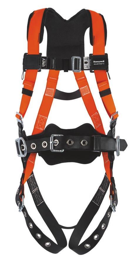 and regulatory compliance Tool Belt stays in position when disconnected Easier vertical adjustability that stays in place Integrated Back/Shoulder Pad (on construction style) is strategically placed
