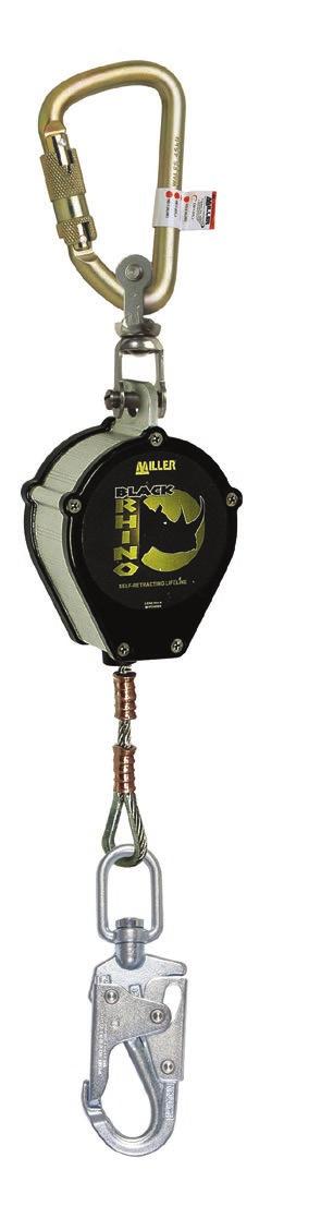 CONNECTING DEVICES Miller Black Rhino Cable Self-Retracting Lifeline 9-ft.