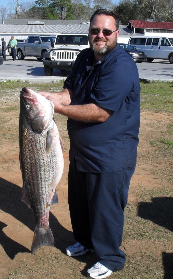 Number Right: The state record Striped Bass was caught in the West Pascagoula River Marsh. The trophy Striper weighed 39.6 pounds and measured 4.25 inches total length. Mr.