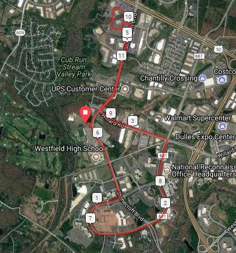 BIKE COURSE: RUN The run is 3.1 miles. The majority of the run will be on paved paths behind Westfield High School and the Cub Run Rec Center. There are a few short areas that are unpaved.