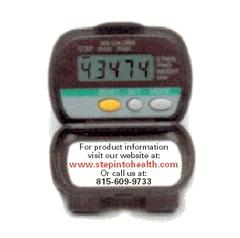 Features: Easy clip fore belt or waistband Step counter: records up to 99,999 steps Displays distance walked Counts calories lost Accepts stride lengths in increments of.