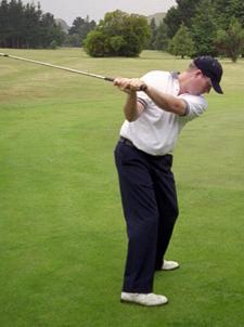 After completing your backswing I then want you to feel as though the club is