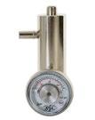 It can be locked in the on position to achieve continuous gas flow. The pressure gauge shows the contents. Features a 4mm OD straight connection.