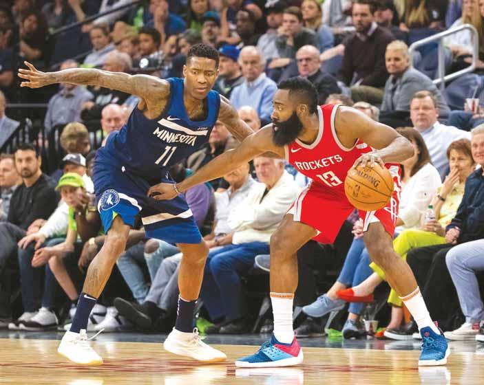 Gulf Times SPORT 5 NBA Harden hits heights as Rockets soar over Timberwolves We hit the switch that we ve been trying to hit since beginning of playoffs, at both ends of the court Los Angeles James