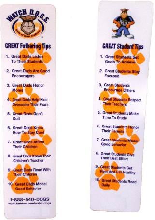 Bookmarks These double-sided bookmarks list some great tips for Great Dads and Great Students.