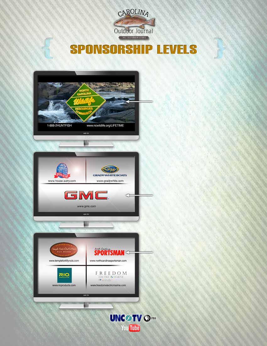 UNC-TV (PBS) 2016-2017 Rates Major Sponsor (Annual) Open/Close :10 Billboard with Full Video and audio Supporting Sponsor (Annual) Shared