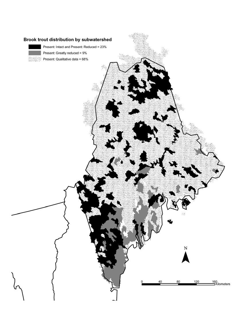 Appendix 2 Figure A2.8. Subwatersheds containing brook trout in Maine.