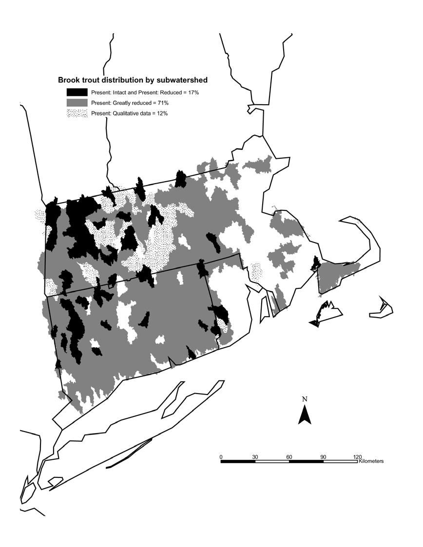 Appendix 2 Figure A2.10. Subwatersheds containing brook trout in Massachusetts, Connecticut, and Rhode Island.