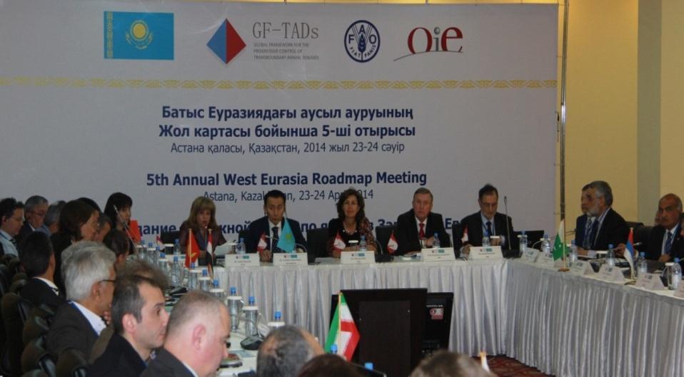 5th Annual West Eurasia Roadmap Meeting, Astana (Kazakhstan) 23-24 April 2014 The 5th Regional Meeting was organized to review the progress of the West Eurasia FMD.