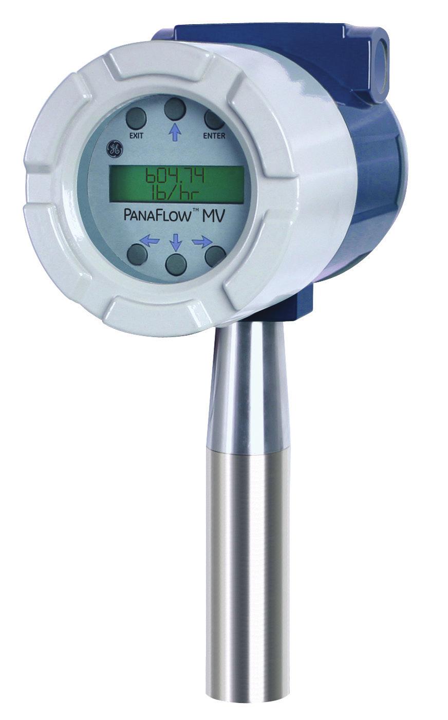 GE Measurement & Control PanaFlow MV82 Insertion Style Multivariable Flowmeter Key Benefits Multivariable vortex flowmeter for measuring volumetric flow, temperature, pressure, density, and mass flow
