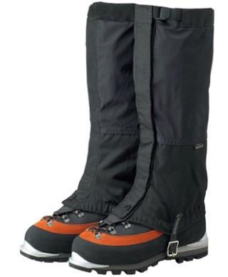 Gaiters Full calf-length gaiters are best at keeping the snow out and protecting your pants from crampon snags.