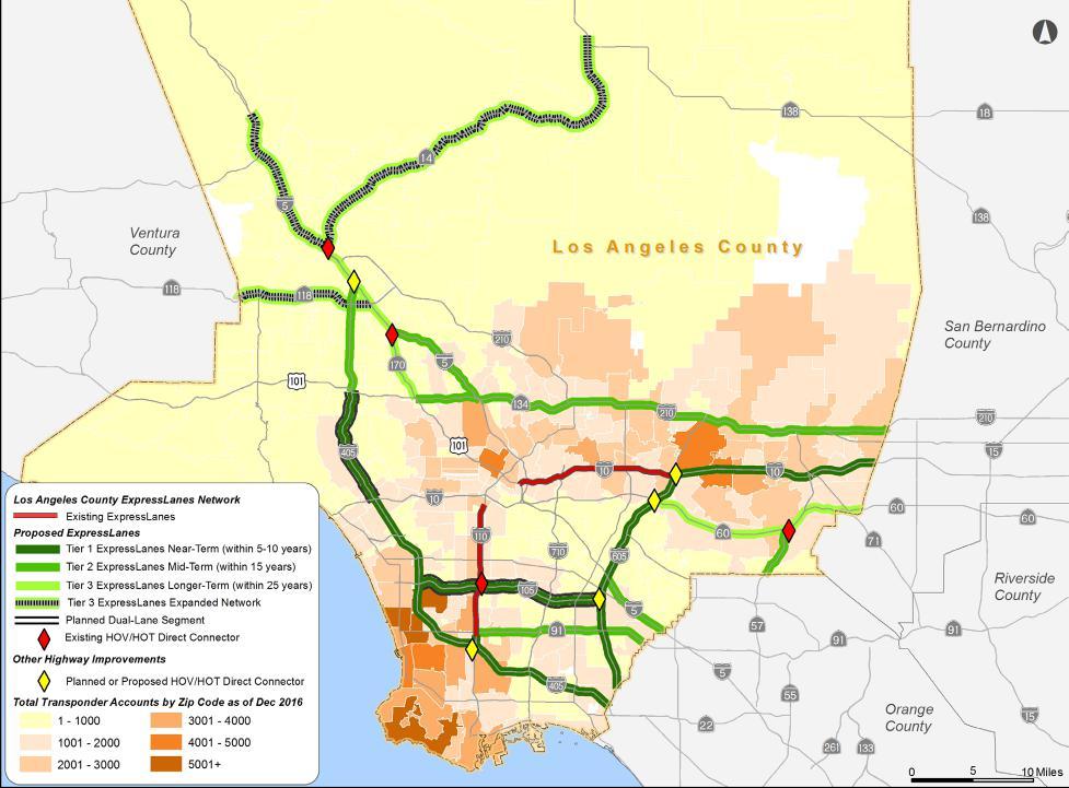 Figure 1: Los Angeles County Strategic Buildout Express Lanes Network