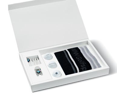 Golfsport Gift Set. Gift Set includes three Titleist ProV1 golf balls, a pitch fork, a ball marker, a club towel and 10 golf tees. Delivered in a quality presentation box.