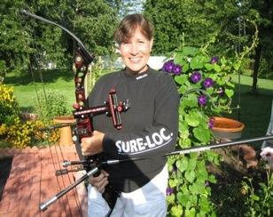 Lincoln Bowmens Top Shots! Sandie Swirles-Duncan Shooting Pro NFAA Freestyle Division Mathews Conquest 4 Bow, Easton arrows for indoors and outdoors, BCY.