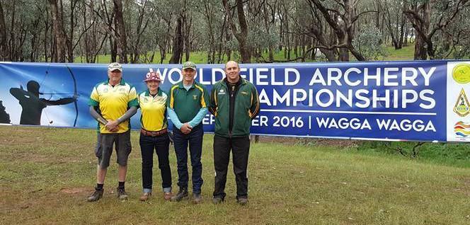 2016 World Field Archery Championships A personal perspective from our Range Captain, Rob Gleeson Rob Gleeson, Annie Gorgat, Paul Olexienko, Justin Olexienko - (Missing from photo Dennis Gaskell,