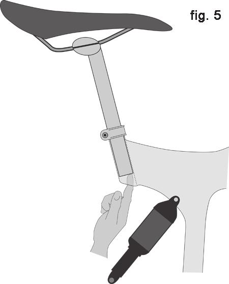 K O N A O W N E R S M A N U A L Once the saddle is at the correct height, make sure that the seatpost does not project from the frame beyond its Minimum Insertion or Maximum Extension mark [Fig. 4].