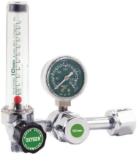 YR90-15FL Single Stage Flow Meter Regulator Features Maximum inlet pressure 3000psi (210bar). Piston style. 1.5" pressure gauge. Reliable external safety relief valve. Fully chromed brass material.