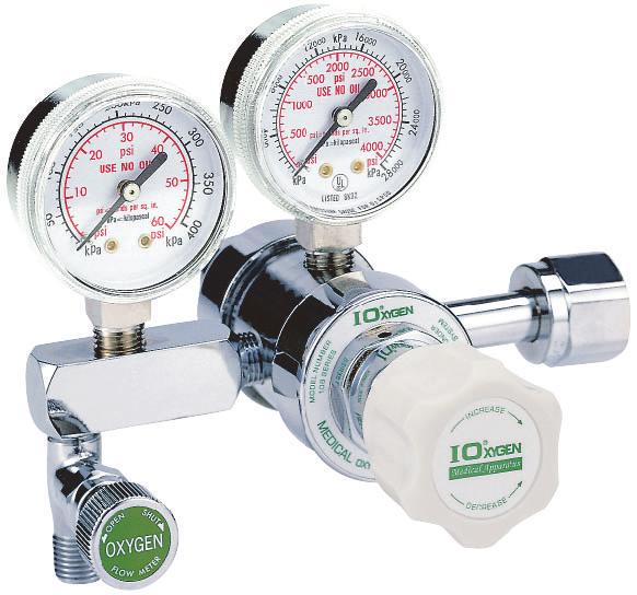 206RM-50P Two Stage Regulator Features Maximum Inlet pressure 3000psi (210 bar). Chrome-Plated brass body with all brass high-pressure chamber. 2" high pressure gauge UL approved.
