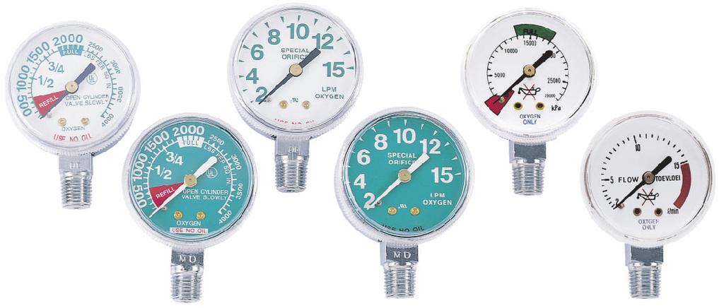 PRESSURE GAUGE 10311 10313 10315 Features Easy-to-read on or scale gauges with screw-on polycarbonate lens for