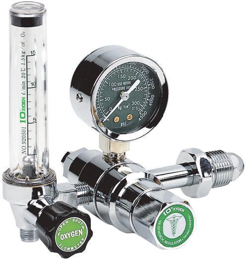 FR-130 Two Stage Flow Meter Regulator Features: Maximum inlet pressure 3000psi (210 bar). Both high pressure chamber and safety valve on rear for more safety.