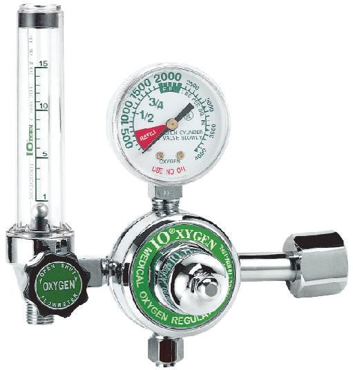 101RM-15FL Single Stage Flow Meter Regulator Features: Maximum inlet pressure 3000psi (210 bar). Neoprene diaphragm type. Reliable external safety relief valve.