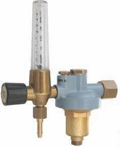 Pressure Regulators with Flow Indication Art. 5650 Low pressure regulator with built-on flowmeter with shut-off valve. The flowmeter design ensures a clear reading of the delivered flow rate.