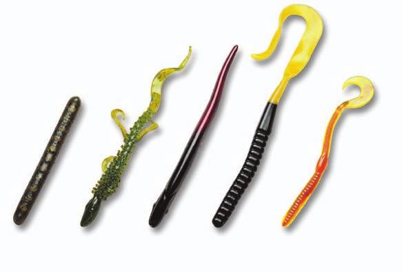 FIELDBOOK TREK ADVENTURES Soft Plastic Lures While some soft plastic lures are molded to mimic insects, grubs, and small aquatic animals, the most popular type looks like an earthworm.