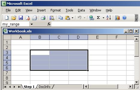 Excel: Defining a Range Step 2: Name the range (direct method) Type here and