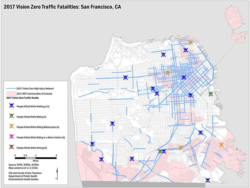 The Vision Zero High Injury Network and Communities of Concern The Vision Zero High Injury Network (VZHIN) identifies the corridors where the most serious and fatal injuries in San Francisco are