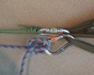 Weight now on prusik X Clove hitch knot to backup prusik Backup Main Rope CDL Step 4 As victim