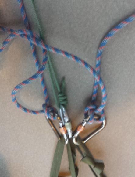 Start Drop Loop Clove hitch from [A] to start drop loop A This strand will go to