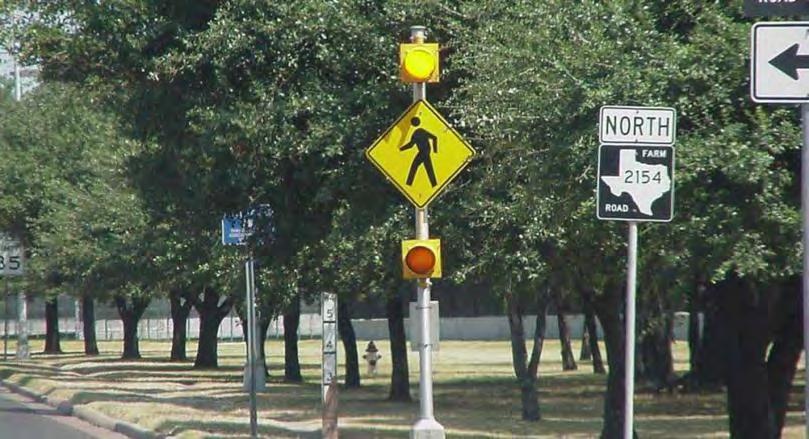 51 Pedestrian crossing sign with flashing beacon College