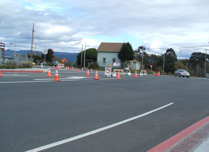 CASE STUDY: ISLANDS/RAISED E u r e ka, CA MEDIANS (EUREKA, CA) Solution Worked with CALTRANS and community Temporary traffic controls used to test measures Median island and crosswalk installed for