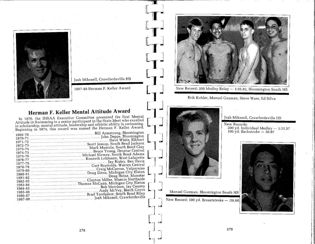 Josh Mikesell, Crawfordsville HS 1987-88 Herman F. Keller Award Herman F.