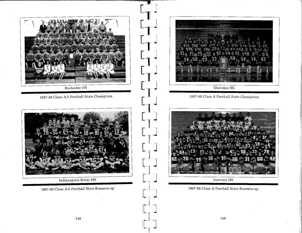 Sheridan HS 1987-88 Class AA Football State Champions 1987-88 Class A Football State Champions ndianapolis